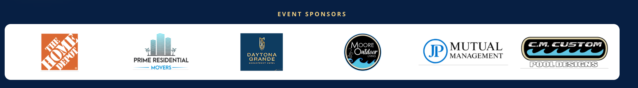 Event sponsors, including JP Mutual Management